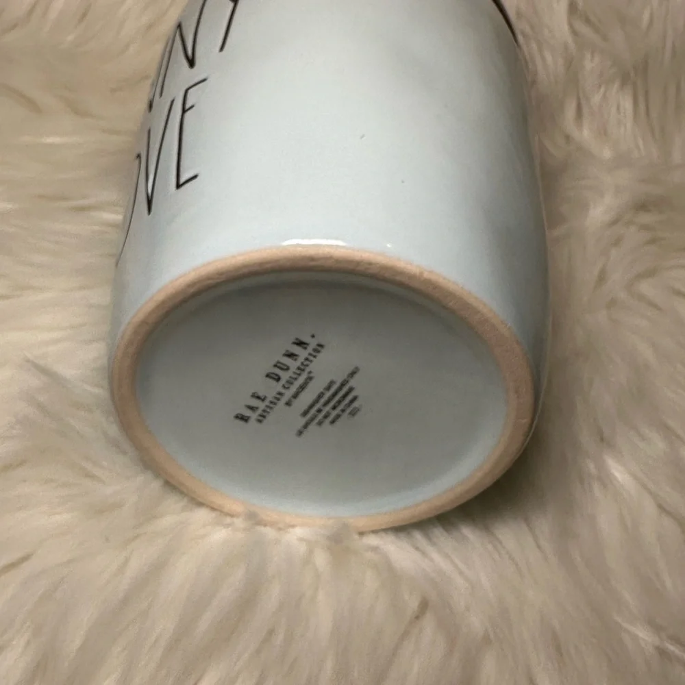 Rae Dunn Bunny Love Ceramic Canister with Wooden Lid